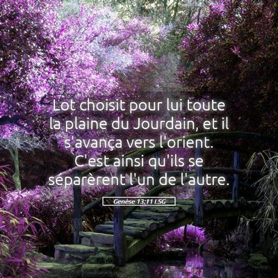 Picture 05 - Genèse 13:11 LSG - Lot choisit pour lui toute la plaine du Jourdain, - Bible Verse Picture