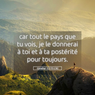 Picture 05 - Genèse 13:15 LSG - car tout le pays que tu vois, je le donnerai à - Bible Verse Picture
