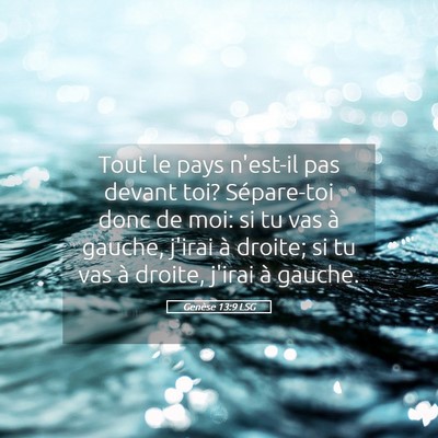 Picture 05 - Genèse 13:9 LSG - Tout le pays n'est-il pas devant toi? Sépare-toi - Bible Verse Picture