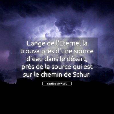 Picture 05 - Genèse 16:7 LSG - L'ange de l'Eternel la trouva près d'une source - Bible Verse Picture