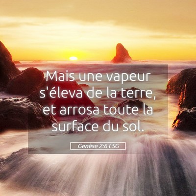 Picture 05 - Genèse 2:6 LSG - Mais une vapeur s'éleva de la terre, et arrosa - Bible Verse Picture