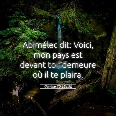Picture 05 - Genèse 20:15 LSG - Abimélec dit: Voici, mon pays est devant toi; - Bible Verse Picture
