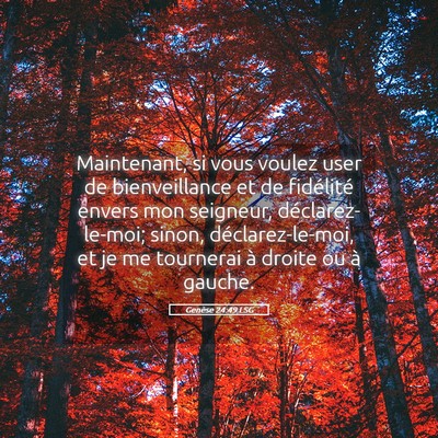 Picture 05 - Genèse 24:49 LSG - Maintenant, si vous voulez user de bienveillance - Bible Verse Picture