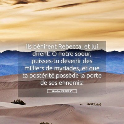 Picture 05 - Genèse 24:60 LSG - Ils bénirent Rebecca, et lui dirent: O notre - Bible Verse Picture