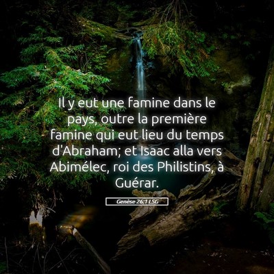 Picture 05 - Genèse 26:1 LSG - Il y eut une famine dans le pays, outre la - Bible Verse Picture