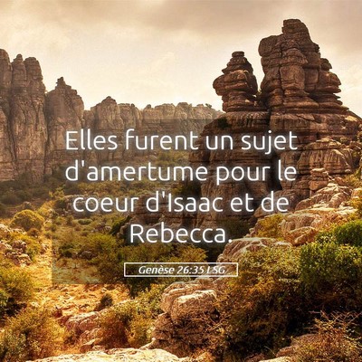 Picture 05 - Genèse 26:35 LSG - Elles furent un sujet d'amertume pour le coeur - Bible Verse Picture