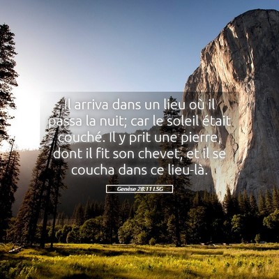 Picture 05 - Genèse 28:11 LSG - Il arriva dans un lieu où il passa la nuit; car - Bible Verse Picture