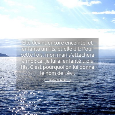 Picture 05 - Genèse 29:34 LSG - Elle devint encore enceinte, et enfanta un fils, - Bible Verse Picture
