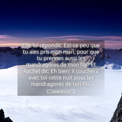Picture 05 - Genèse 30:15 LSG - Elle lui répondit: Est-ce peu que tu aies pris - Bible Verse Picture