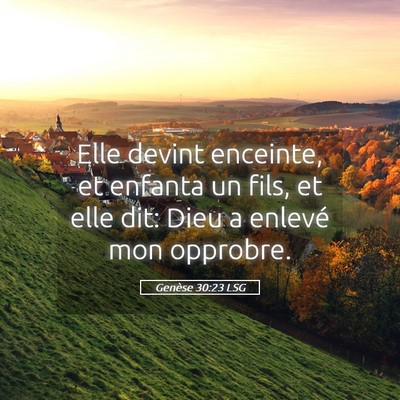 Picture 05 - Genèse 30:23 LSG - Elle devint enceinte, et enfanta un fils, et elle - Bible Verse Picture