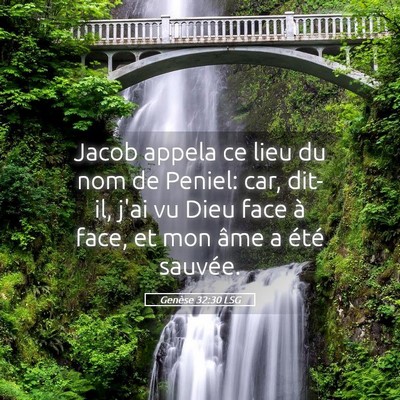 Picture 05 - Genèse 32:30 LSG - Jacob appela ce lieu du nom de Peniel: car, - Bible Verse Picture