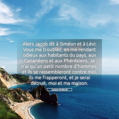 Picture 05 - Genèse 34:30 LSG - Alors Jacob dit à Siméon et à Lévi: Vous me - Bible Verse Picture