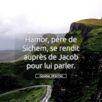 Picture 05 - Genèse 34:6 LSG - Hamor, père de Sichem, se rendit auprès de - Bible Verse Picture