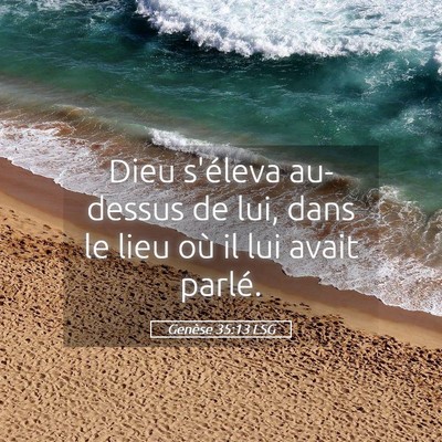 Picture 05 - Genèse 35:13 LSG - Dieu s'éleva au-dessus de lui, dans le lieu où - Bible Verse Picture