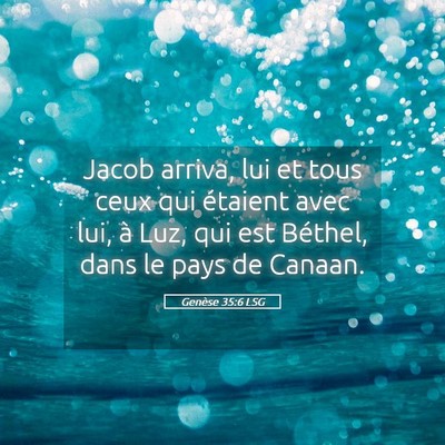 Picture 05 - Genèse 35:6 LSG - Jacob arriva, lui et tous ceux qui étaient avec - Bible Verse Picture