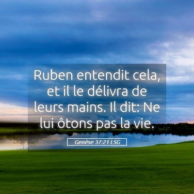 Picture 05 - Genèse 37:21 LSG - Ruben entendit cela, et il le délivra de leurs - Bible Verse Picture