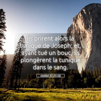 Picture 05 - Genèse 37:31 LSG - Ils prirent alors la tunique de Joseph; et, ayant - Bible Verse Picture