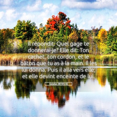 Picture 05 - Genèse 38:18 LSG - Il répondit: Quel gage te donnerai-je? Elle dit: - Bible Verse Picture