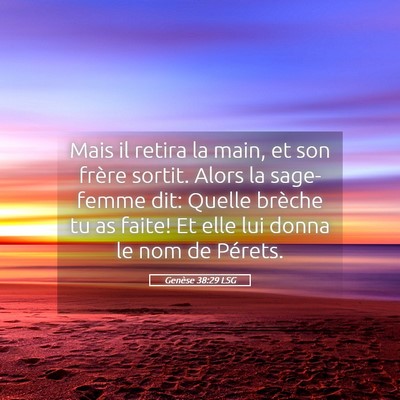 Picture 05 - Genèse 38:29 LSG - Mais il retira la main, et son frère sortit. - Bible Verse Picture