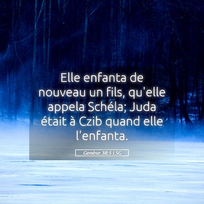 Picture 05 - Genèse 38:5 LSG - Elle enfanta de nouveau un fils, qu'elle appela - Bible Verse Picture