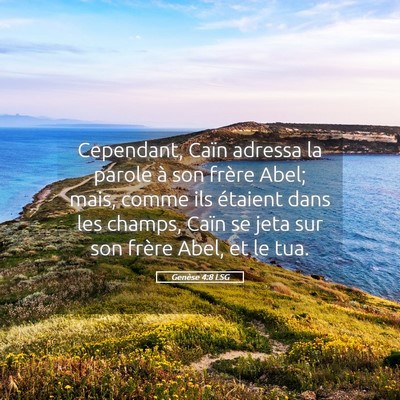 Picture 05 - Genèse 4:8 LSG - Cependant, Caïn adressa la parole à son frère - Bible Verse Picture