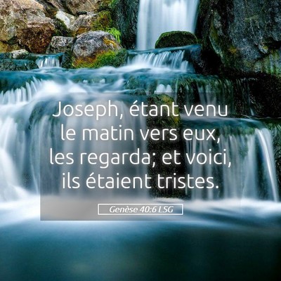 Picture 05 - Genèse 40:6 LSG - Joseph, étant venu le matin vers eux, les - Bible Verse Picture