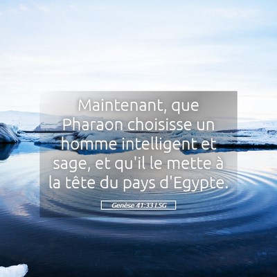 Picture 05 - Genèse 41:33 LSG - Maintenant, que Pharaon choisisse un homme - Bible Verse Picture