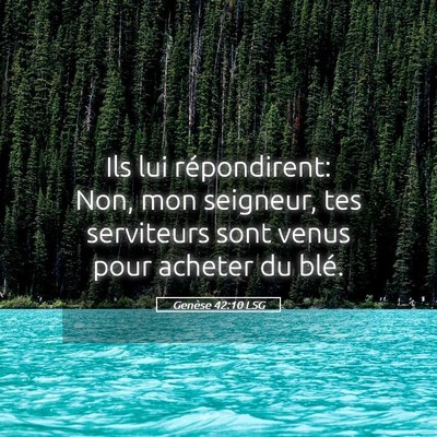 Picture 05 - Genèse 42:10 LSG - Ils lui répondirent: Non, mon seigneur, tes - Bible Verse Picture