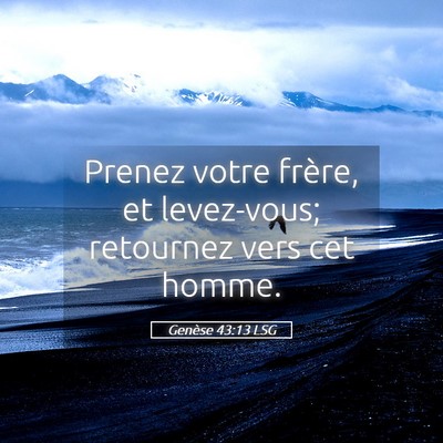Picture 05 - Genèse 43:13 LSG - Prenez votre frère, et levez-vous; retournez - Bible Verse Picture