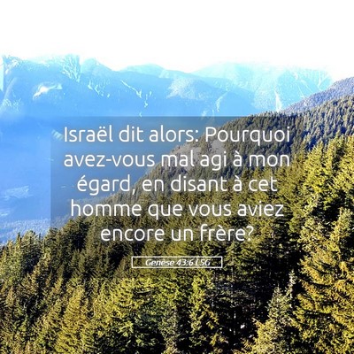 Picture 05 - Genèse 43:6 LSG - Israël dit alors: Pourquoi avez-vous mal agi à - Bible Verse Picture