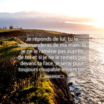 Picture 05 - Genèse 43:9 LSG - Je réponds de lui; tu le redemanderas de ma - Bible Verse Picture