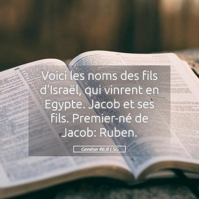 Picture 05 - Genèse 46:8 LSG - Voici les noms des fils d'Israël, qui vinrent en - Bible Verse Picture