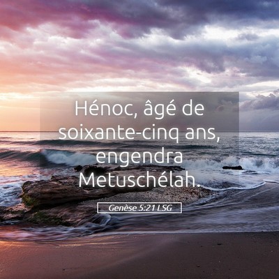 Picture 05 - Genèse 5:21 LSG - Hénoc, âgé de soixante-cinq ans, engendra - Bible Verse Picture