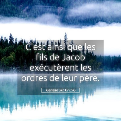 Picture 05 - Genèse 50:12 LSG - C'est ainsi que les fils de Jacob exécutèrent - Bible Verse Picture