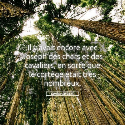 Picture 05 - Genèse 50:9 LSG - Il y avait encore avec Joseph des chars et des - Bible Verse Picture