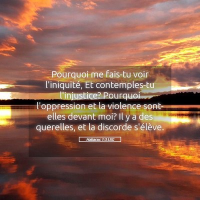Picture 05 - Habacuc 1:3 LSG - Pourquoi me fais-tu voir l'iniquité, Et - Bible Verse Picture