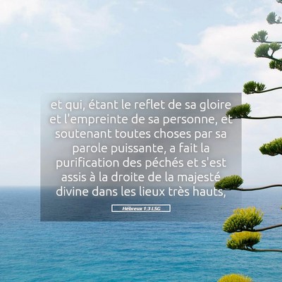 Picture 05 - Hébreux 1:3 LSG - et qui, étant le reflet de sa gloire et - Bible Verse Picture