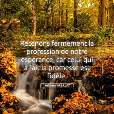Picture 05 - Hébreux 10:23 LSG - Retenons fermement la profession de notre - Bible Verse Picture