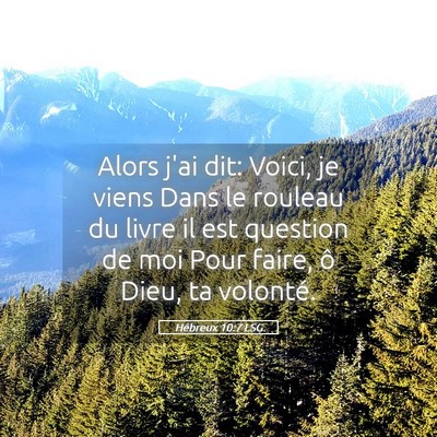Picture 05 - Hébreux 10:7 LSG - Alors j'ai dit: Voici, je viens Dans le rouleau - Bible Verse Picture
