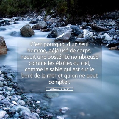 Picture 05 - Hébreux 11:12 LSG - C'est pourquoi d'un seul homme, déjà usé de - Bible Verse Picture