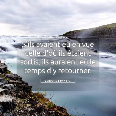 Picture 05 - Hébreux 11:15 LSG - S'ils avaient eu en vue celle d'où ils étaient - Bible Verse Picture