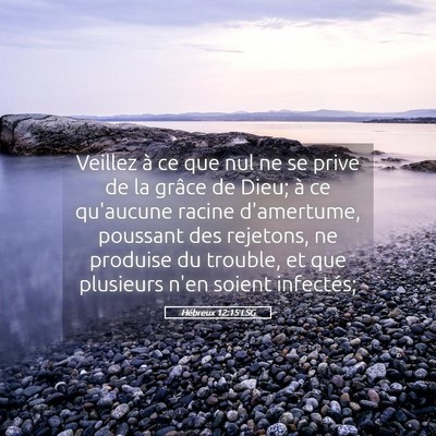 Picture 05 - Hébreux 12:15 LSG - Veillez à ce que nul ne se prive de la grâce de - Bible Verse Picture