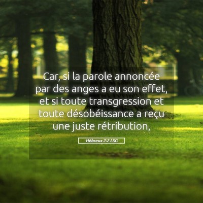 Picture 05 - Hébreux 2:2 LSG - Car, si la parole annoncée par des anges a eu - Bible Verse Picture