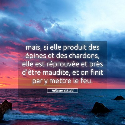 Picture 05 - Hébreux 6:8 LSG - mais, si elle produit des épines et des - Bible Verse Picture