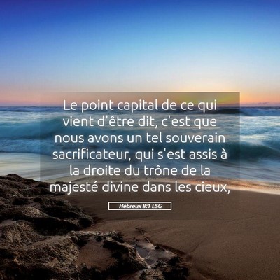 Picture 05 - Hébreux 8:1 LSG - Le point capital de ce qui vient d'être dit, - Bible Verse Picture