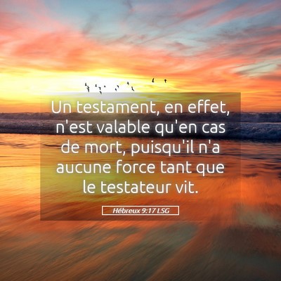 Picture 05 - Hébreux 9:17 LSG - Un testament, en effet, n'est valable qu'en cas - Bible Verse Picture