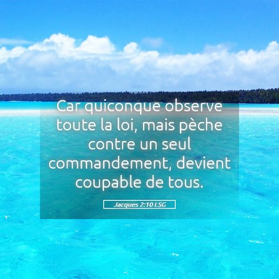 Picture 05 - Jacques 2:10 LSG - Car quiconque observe toute la loi, mais pèche - Bible Verse Picture