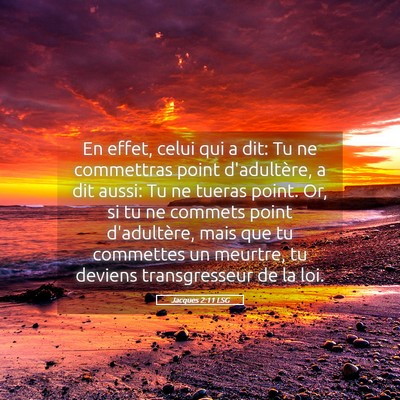 Picture 05 - Jacques 2:11 LSG - En effet, celui qui a dit: Tu ne commettras point - Bible Verse Picture
