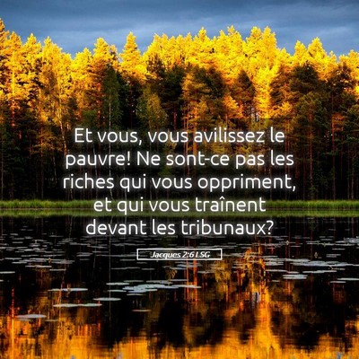 Picture 05 - Jacques 2:6 LSG - Et vous, vous avilissez le pauvre! Ne sont-ce pas - Bible Verse Picture