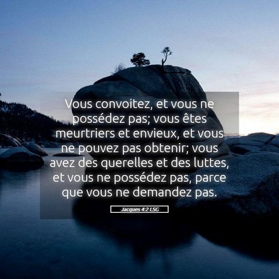 Picture 05 - Jacques 4:2 LSG - Vous convoitez, et vous ne possédez pas; vous - Bible Verse Picture